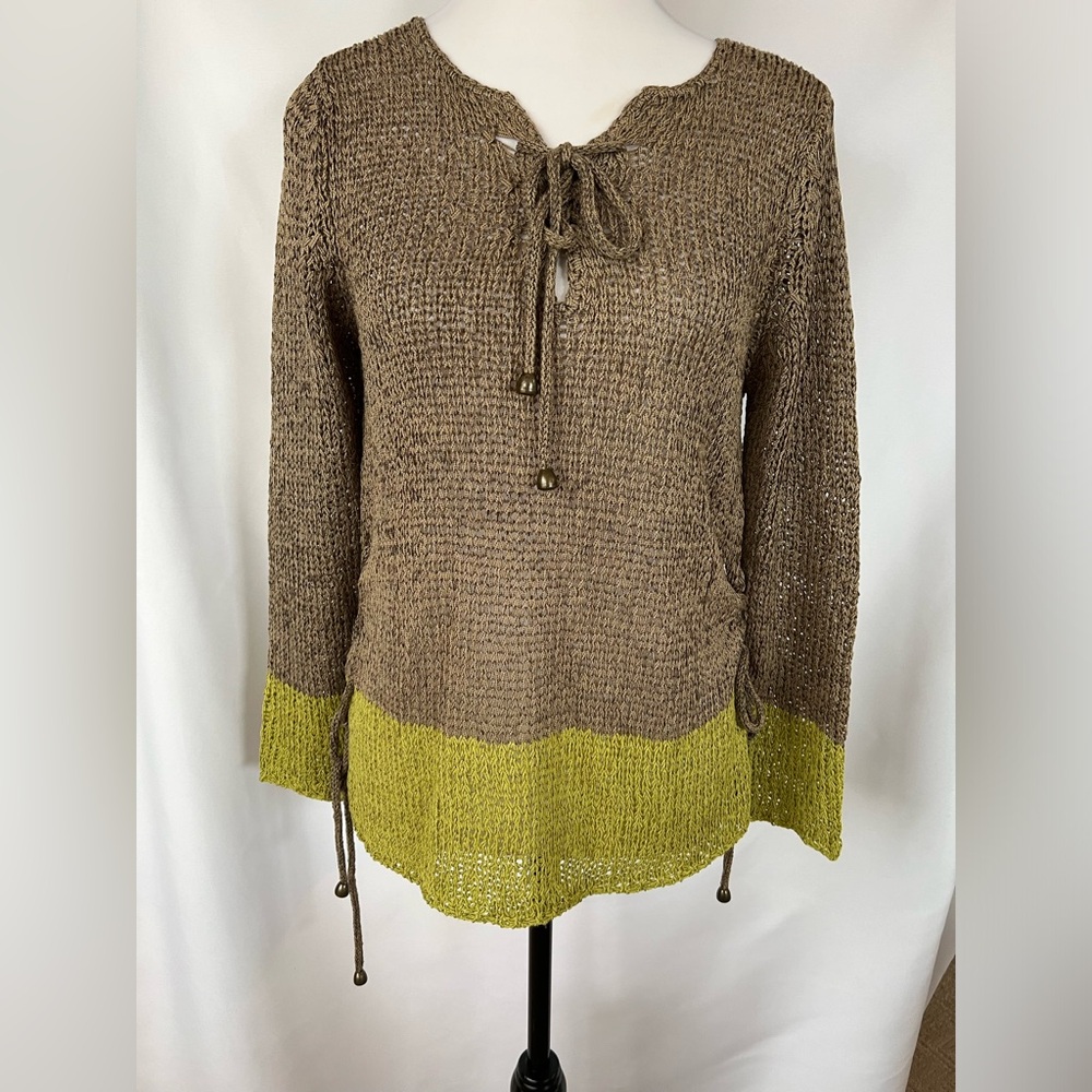 Curio Loose Lightweight Cable Knit Boho Long Sleeve Sweater Size S